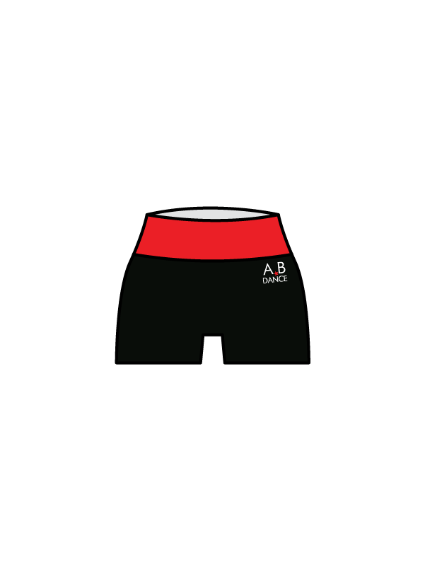 AB DANCE - YOGA SHORTS BLACK/RED (IN-STOCK)