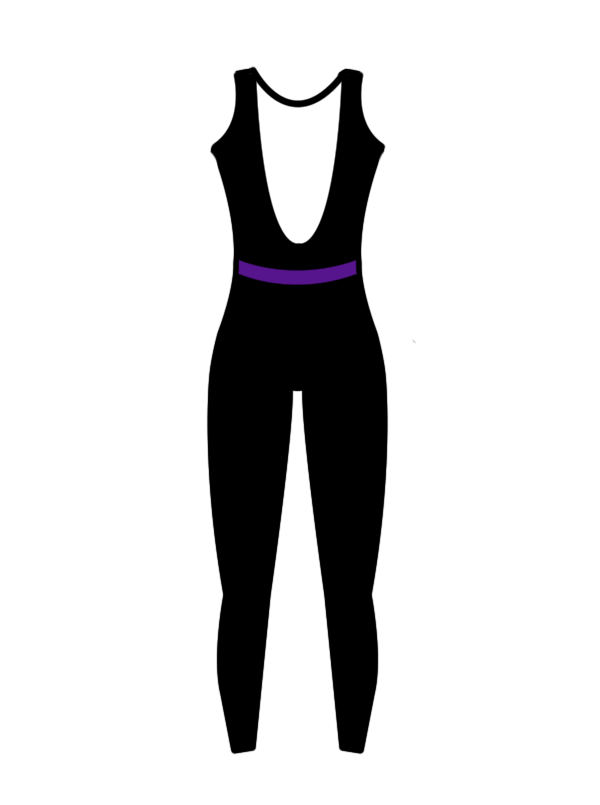 AERIAL NINJAS - BAND/LOW BACK CATSUIT BLACK (BESPOKE)