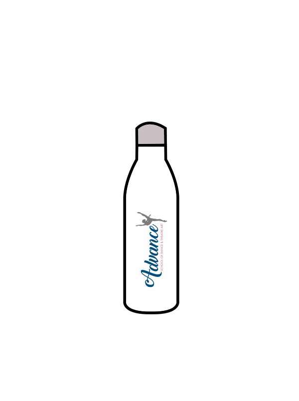ADVANCE - WATER BOTTLE WHITE (IN-STOCK) - (NAME IN PINK)